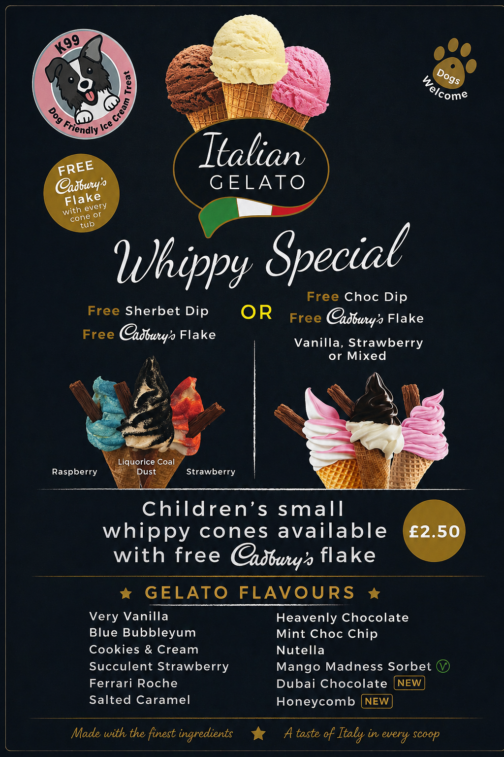 Ice Cream Menu